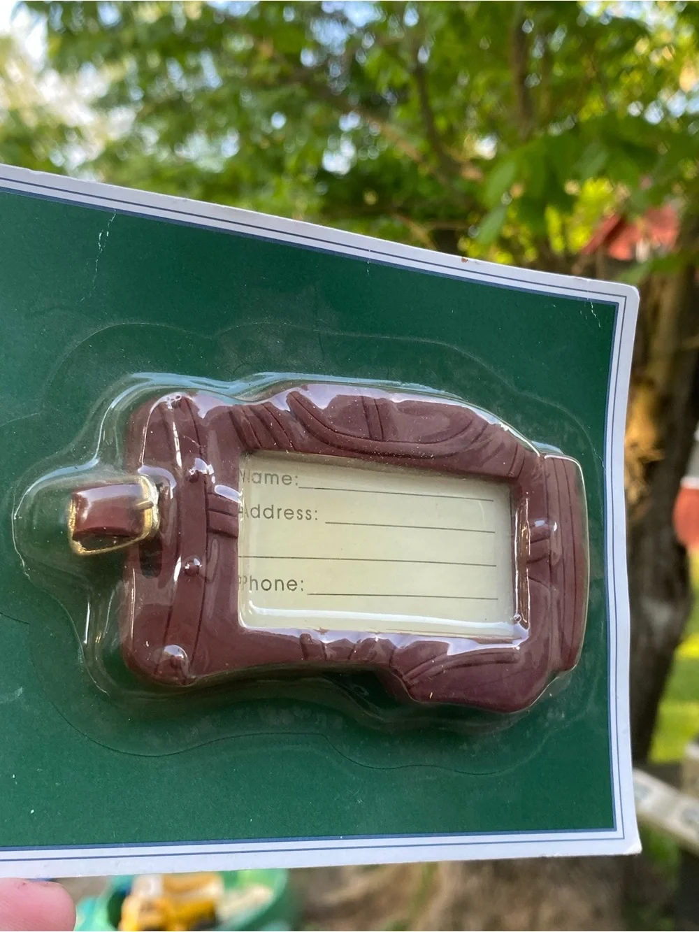 Vintage Brown Golf Bag Luggage Tag